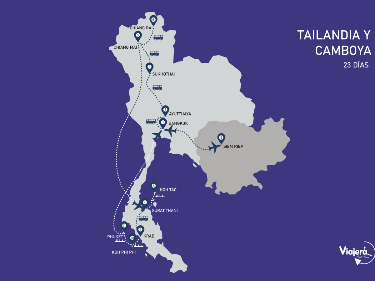Tailandia y Camboya: Ruta completa de 23 días por&nbsp;libre